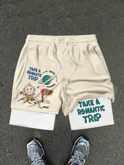 Men's Printed Casual Sports Comfortable Shorts,Hawaiian