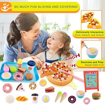 8/18 件装逼真下午茶披萨和甜点玩具套装