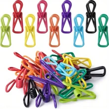30/10 piezas Pinzas/Pinzas para alimentos, pinzas de autoservicio para sándwiches - pinzas metálicas multiusos y de colores para cocina y hogar, pinzas de cierre para bolsas de alimentos con acción de resorte, pinzas de alambre metálico de agarre fuerte para organizar y decorar, paquete de 12 pinzas metálicas de colores brillantes surtidos, perfectas para cerrar bolsas de aperitivos, colgar fotos y proyectos de manualidades DIY, una solución duradera y confiable para las necesidades diarias, incluidas opciones en verde, rojo, azul y negro.
