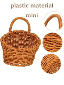 1 Miếng Creative PP Nhựa Hộp đựng để bàn Hộp , Phòng bếp Tỏi & gừng Giỏ lưu trữ , Retro Gắn trên tường Cầm tay Nhỏ bé Rổ , Kitchen Utensil Treo Rổ Đối với Tường - màu nâu - Xem 5