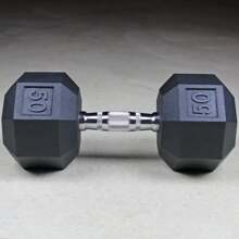 Mancuerna hexagonal recubierta de goma XPFitness, 50 Lb