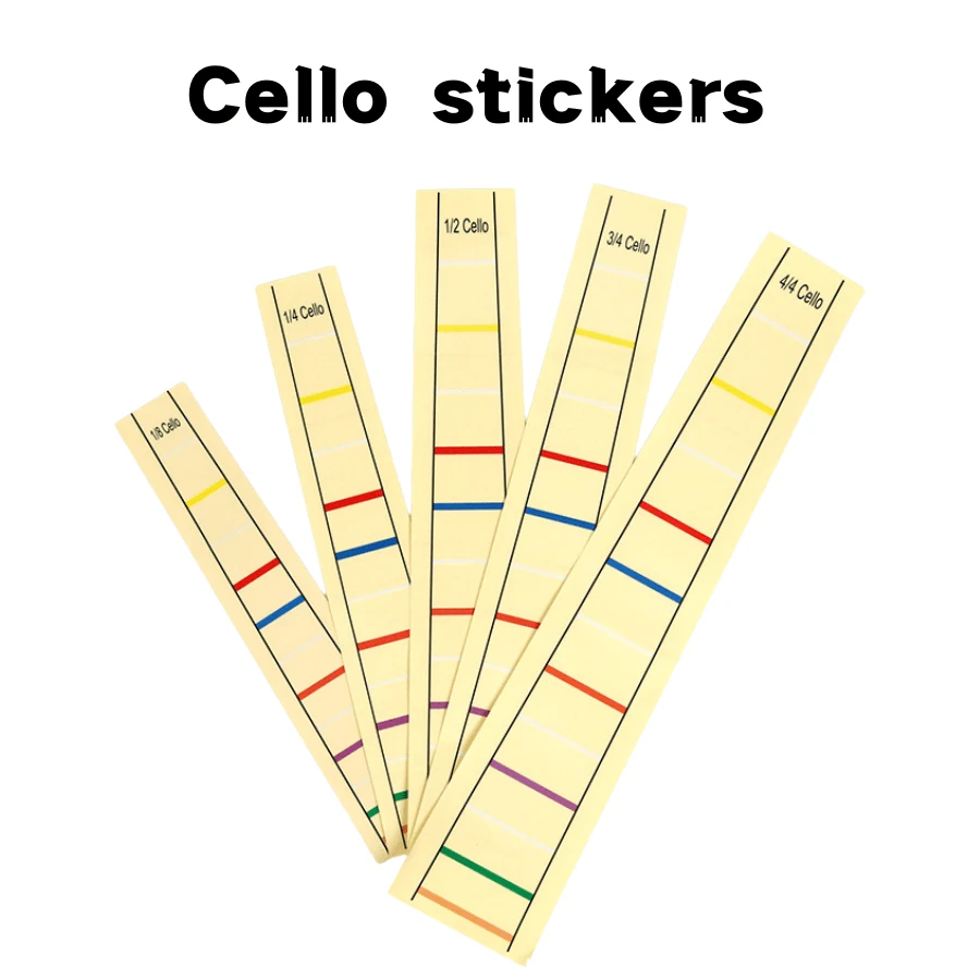 Cello Fretboard Note Stickers | Viola Fingerboard Position Stickers | Violin Fretboard Note Scale Stickers - Multicolor - View 1