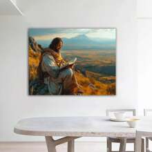 Jesus Canvas Wall Art  Decor, Mountain Forest Framed Jesus Canvas Wall Art Artwork Wall Decor Painting Print Poster For Bedroom Living Room Ready To Hang Jesus Canvas Wall Art Jesus Pictures Wall Decor Jesus Posters Prints For Bedroom Living Room Home Decoration Ready To Hang,Pictures Wall Decor Dining Room Bedroom Office Room Poster Prints Painting Artwork Home Decorate(Brown)