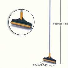 1 Piece Bathroom Tile Floor Brush, Scraping Brush, No Dead Corners Or Gaps Brush, Hard Bristle Floor Brush, 2-In-1 Bathroom Sweeping And Cleaning Brush - 黃綠色 - 查看 5
