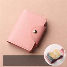 Mini Large Capacity Multi Clear Slots Card Holder, ID Card Credit Card Storage Bag, Portable Lightweight Casual Solid Color Document Package For Travel & Daily Use,Boho Vibes
