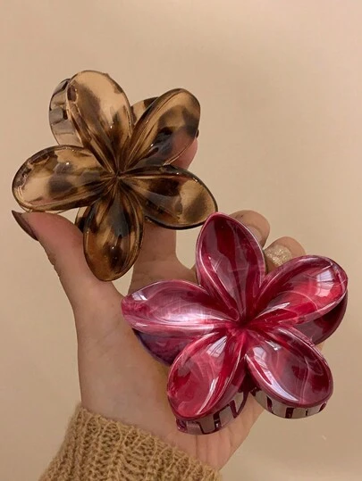 2pcs/1pc Women 8cm/3.15in Red Leopard Amber Gradient 8cm/3.15in Large Size Lightweight Plastic Hair Clips, Fashionable Versatile High-End Elegant Simple Minimalist Solid Color Hair Accessories Suitable For Daily Outing, Casual, Party, Commuting, Vacation, Hair Bun, Hair Tie, Face Washing, Makeup, Matching Clothing Hair Claws Claw Clips Hair Jaw Clip Hair Clamps Hair Clutch Hair Catcher Clip, School Stuff, College Fall Winter Flower