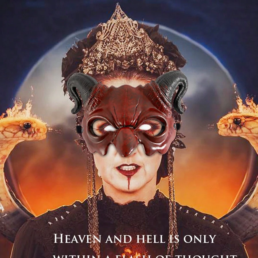 1pc Devil Half Face Mask, Carnival/Halloween Party Costume Accessory