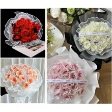 1 Rolo de Papel de Seda Floral para Embrulho, Suprimentos de Florista para Dia dos Namorados, Casamento, Embalagem de Aniversário, Papel de Seda Enrugado e Ondulado, Papel Fino, Suprimentos para Buquê de Flores, Papel de Presente, Decoração de Casamento, Para Qualquer Ocasião (Branco)