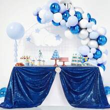 1pc 50x80 Inches Rectangular Glitter Sequin Tablecloth For Wedding Birthday Baby Shower Bridal Shower Party Banquet Table Decorations