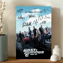 New Fast And Furious Movie Poster Signed Autograph Picture For Movie Memorabilia Poster Decorative Canvas Wall Art For Room, Artwork Wall Painting Gift, Bedroom, Office, Living Room, Cafe, Wall Decoration, Home And Dormitory Decoration Wall Art ,Perfect For Room Decor - Multicolor - View 1