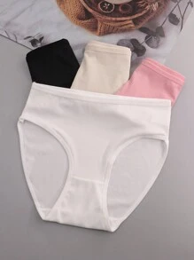 4 piezas Bragas deportivas para mujer de cintura alta, transpirables, lindas y cómodas - Multicolor - Ver 4