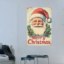 Framed Snowsun   Santa Merry Christmas Vintage  Christmas   For Kitchen Garden Yard Wall Bedroom Club Home Decor