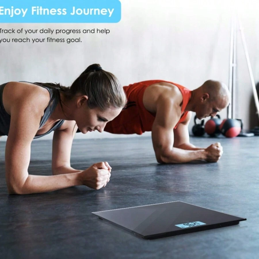 An Ultra-Thin 1.7cm Glass Panel Simple And Stylish Weight Scale For Home Use With High Precision, Small Body Fat Scale, Weight Loss Scale, Human Body Weight Scale, Home Scale - LCD Display - Maximum Weight Limit 150kg - Smart And Simple - Black And Gray - 30*30 Cm Home Bathroom Decor Summer