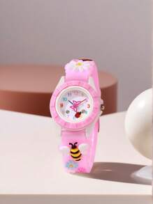 2pcs/Set Simple And Lovely Children's Watch Lovely Painting Decorated Watch, Thanksgiving, Party Holidays, Luxury Out Of Everything, Return To School, Children's Gifts