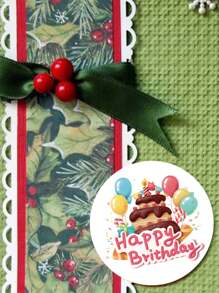 500 stuks/rol verjaardagstaart Happy Birthday zelfklevende stickers, geschikt voor taarten, cadeaus, banners, etiketten, stickers, kaarten, dozen, feestdecoraties, waterdichte PVC niet-klevende stickers, schoolbenodigdheden, terug naar school