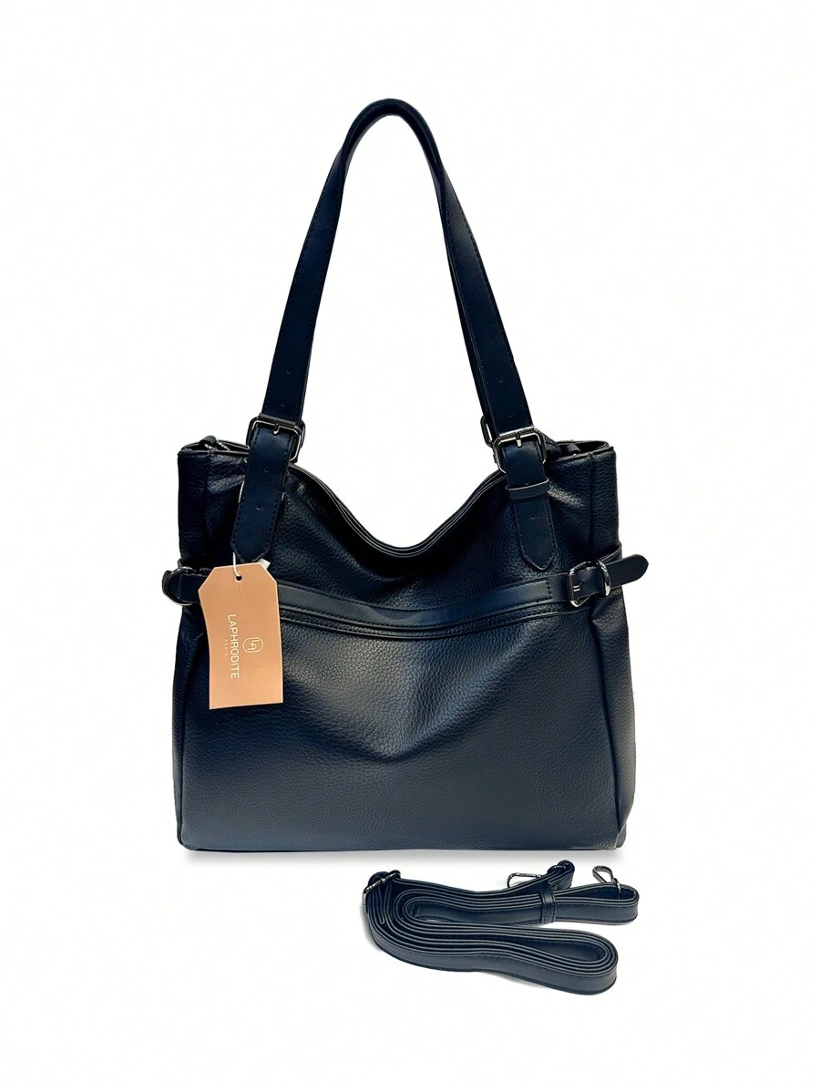 MILANO BAGG Casual, Modă, Elegant, Personalitate, Trendy, Lux, Geantă de umăr din piele PU, Transport de mână, Rucsac, Curea reglabilă, Potrivită pentru petreceri, Vacanță, Afaceri, Vară, Stil bani vechi, Weekend, Cadou - Negru - Vizualizare 1