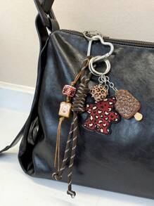 1PC Y2K Leopard Hairball Badminton Leather Heart Bag Accessories Keychain Accessories Car Pendant Can Be Used For Bag Pendant Pendant. Gifts Valentine's Day Stylish For Teen Girls Women College Students Teacher White-Collar Workers Rookies & White-Collar Workers Gift Accessories Decor Present Car Accessories Women Key Chain Charms Back To School Supplies Gifts For Teachers