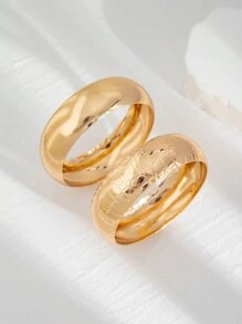 4pcs/Set Exaggerated Metallic Drum Face Charm Cuff Bracelets, Vintage Minimalist Casual Party Unisex Jewelry Bracelet Set Gift (Matte Bracelets With Minor Scratches And Color Variations, Normal Phenomenon)