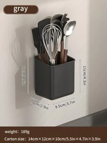 1pc Wall-Mounted Suction Cup Shelf, No-Drill Kitchen Bathroom Organizer, Large Capacity Storage For Spices And Supplies, Ideal For Halloween And Christmas Gifts - Multicolor - View 15