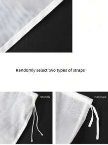 1pc Fabric Filter Bag, Modern White Kitchen Multi-Function Filter Bag, Can Be Used To Filter Soybean Milk, Milk, Juice, Vegetable Juice, Two Random Straps