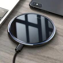 15W Wireless Charger Compatible With Iphone 16 15 14 13 12 Pro XS Max Mini X XR Induction Fast Wireless Charging Pad Compatible With Samsung Suitable For Office, Dorm, And Home