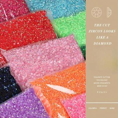 2MM 3MM 4MM 5MM 6MM 果冻 AB 树脂冷固定水钻平底适合制作水钻