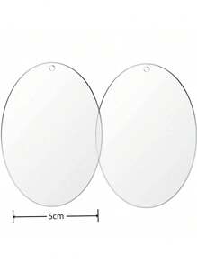 100 片未完成透明空白亚克力圆盘、DIY 配件、钥匙扣、DIY 配件、节日礼品卡、配件 - 透明 - 查看 5