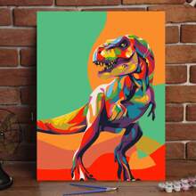 Diy Acrylic Paint By Digital Oil Painting Kit Adult - Frameless 16x 20(Inch) Color Dinosaur Design, Crease-Free Roll Color Printed Canvas, Finished Paint With Paint Brush, Perfect For Beginners, Perfect For Home Decor And Unique Gifts