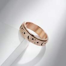 1pc Hollow Star Moon Stainless Steel Exquisite Ring,Special Gifts For Family And Friends