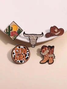 1/10pcs Western Cowboy Themed Enamel Pins, Alloy Vintage Style Novelty Brooches With Cowgirl, Boots, And Yeehaw Motifs For Backpacks, Hats, And Collars Valentine's Day Valentines Pin For Clothes Bag Charm School Kpop Teacher Supplies Bag Charms Cute Office Accessories Shirts Jacket Jewelry Halloween Autumn-Winter Accessories Clothes Pin Funny Teacher Gifts Costume Accessories Christmas - Multicolor - View 8