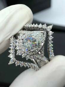 A Set Of Luxury Queen Of British Style Zirconia Ring Ladies Jewelry For Women 925 Sterling Silver Single Ring Fine Jewelry For Girls Birthday Prom Party Gifts