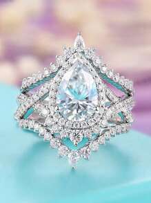 A Set Of Luxury Queen Of British Style Zirconia Ring Ladies Jewelry For Women 925 Sterling Silver Single Ring Fine Jewelry For Girls Birthday Prom Party Gifts