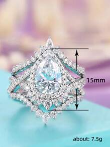 A Set Of Luxury Queen Of British Style Zirconia Ring Ladies Jewelry For Women 925 Sterling Silver Single Ring Fine Jewelry For Girls Birthday Prom Party Gifts