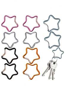Star Shaped Carabiner, Cute Carabiner Spring Clamp Keyring Keychain Aluminum Clip For Outdoor Camping Travelers, Carabiner, Suitable For Travel, Fitness And Daily Use, Must-Have For Postmen, Must-Have For Back To School, Valentine's Day Gift, Thanksgiving Gift, Perfect Gift For Girlfriend, Sister, Mom, Teacher, Mother's Day Gift, Father's Day Gift, Teacher's Day Gift - Multicolor - View 2