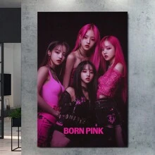 KPop Canvas Print,  Girl Crush Concept,  Pink And Black Fashion,  Music Idol Wall Art - Nhiều màu - Xem 2