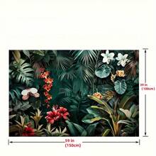 Tropical Banana Leaf Flower Wallpaper, 70.8x90.5 Inches, Polyester Material, No Power Supply, Multi-Functional Party Decoration, Bedroom, Living Room, TV, Sofa, Table Wall Decoration, Event Banner Decoration