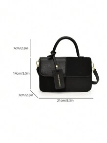 Winter New Fashion Classic Joker Women's Suede Bag, Stitching Fabric Design Burgundy Bag, Letter Pattern Decorative Design Handbag, Square Bag And Shoulder Bag Are All Suitable For Shopping. For Parties And Dates.