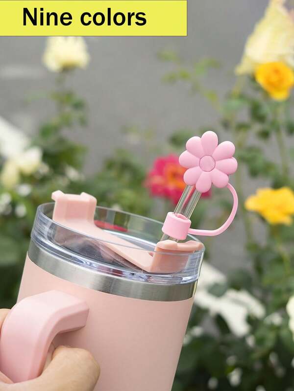 1/2/5 Stück Silikonstroh-Deckel, staubund schmutzresistent, Getränkund Teestrohdeckel, Küchen- und Schlafzimmertischzubehör