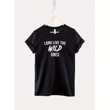 Adventure T-Shirt - Long Live The Wild Ones T Shirt - Wanderlust Travel TShirt - Black - View 1