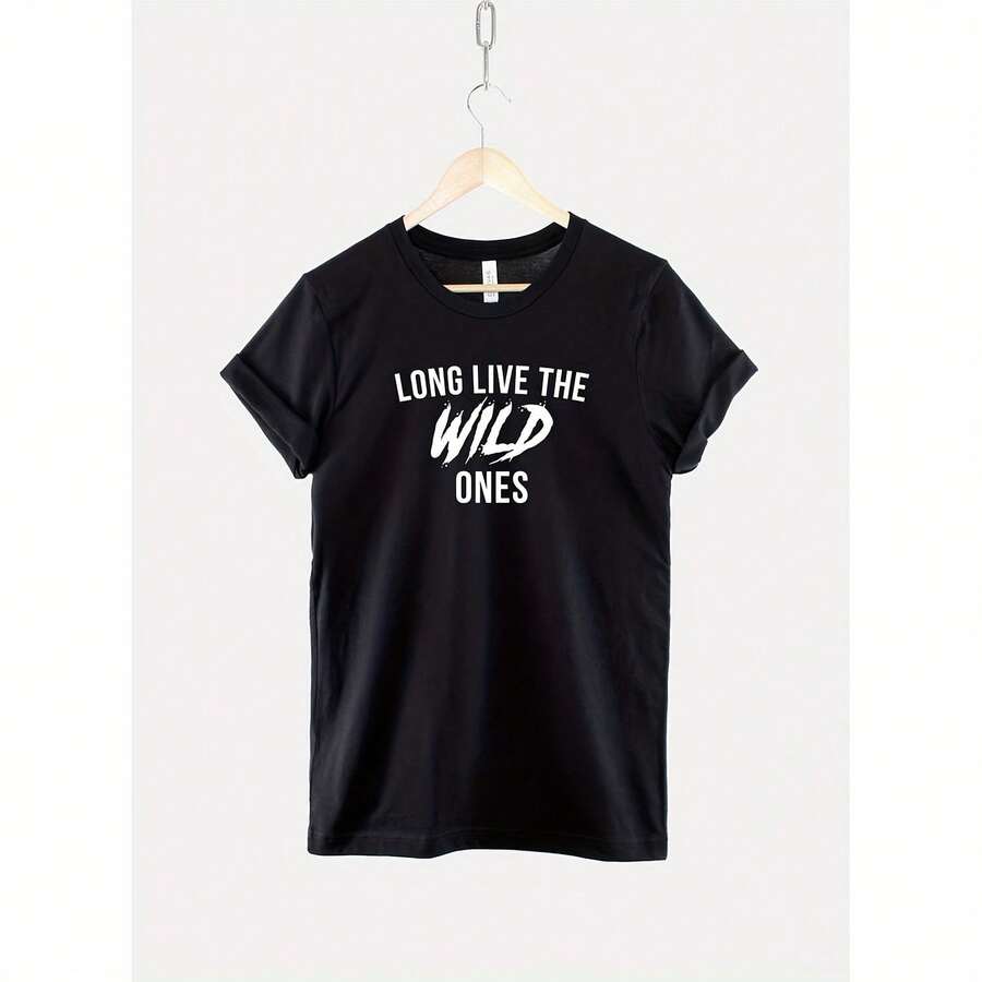 Adventure T-Shirt - Long Live The Wild Ones T Shirt - Wanderlust Travel TShirt - Black - View 1