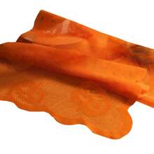 Realza tu decoración de Halloween con nuestro mantel de encaje de calabaza - Amarillo - Amarillo - Ver 1