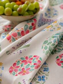 1pc Bohemian Colorful Floral Tasseled Tablecloth, 3D Bamboo Pattern, Rectangular Dining Table/Coffee Table Cover, Washable, Home Decor For Kitchen, Dining Room, Picnic, Camping, BBQ, Holidays, Parties - Multicolor - View 7