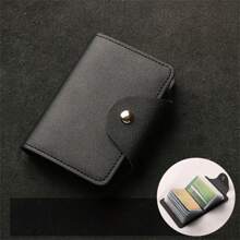 Mini Large Capacity Multi Clear Slots Card Holder, ID Card Credit Card Storage Bag, Portable Lightweight Casual Solid Color Document Package For Travel & Daily Use,Boho Vibes