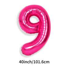 Bóng bay số lớn 40 inch, bóng bay Mylar lá kim loại số lớn dùng để trang trí tiệc sinh nhật, Giáng sinh - Màu Hồng Tươi - Xem 12