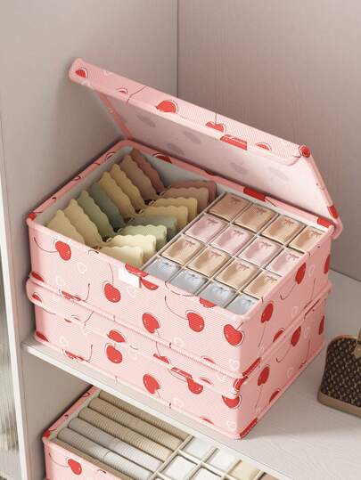 1PC Pink Underwear Storage Box Oxford Fabric Home Drawer Sorting Box Socks, Underwear, Bra Storage Tool Box With Lid Household Supplies Student Start School Dormitory Dormitory Good Items Female Dormitory Storage Bag Decorations Decor Festival Decor Room Decor Home Decor Decor Bedroom Decor Dress Pants Shoes Jeans Boots Skirtbedroom,Organizer,Organiser,Home Storage,White T Shirt Women,Black Pants Women,Ladies Winter Clothes,Dress,Winter Clothes For Ladies,Elegant Woman Dresses,White Shirt For Ladies,Long Sleeve,White Jumpsuit For Women,Spring Dresses For Women,Spring Outfits For Women,Spring,Spring Clothes,Minimalist,Summer Tops