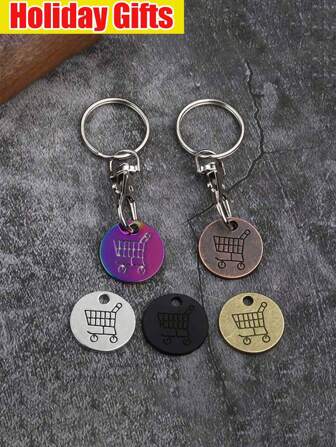 1 件购物手推车代币钥匙扣、不锈钢杂货手推车解锁钥匙扣、解锁钥匙、超市手推车硬币、金属代币龙虾扣钥匙扣、购物车钥匙扣、购物车钥匙扣、购物车钥匙扣、手推车复古钥匙扣、手推车金属钥匙扣