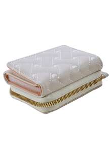 Woman Card Holder Small Ladies Purses Mini Clutch Card Holder Trifold Short Purse Wallet Small Pink