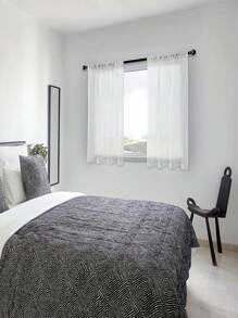 1 rèm cửa voan ren thêu thanh lịch trơn, thiết kế túi treo dễ dàng, vải polyester chất lượng cao, lọc nhẹ, thích hợp cho văn phòng, phòng khách, phòng ngủ, trang trí nhà cửa - trắng - Xem 2