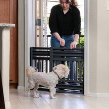 USA Puerta para Perros de 61.0 a 99.1, de Plástico para Interiores, Extensible Y Portátil para Umbrales de Puertas, de 63.5 Ae Al, Gris - 1 - Ver 3