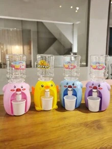 1 件儿童趣味饮水机，迷你家用仿真玩具，可爱小鸭形状，按压式，双层饮水机，果汁饮水机。